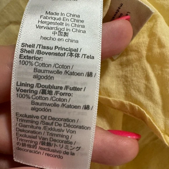 Madewell women’s cottage core 100% cotton summer floral mini dress small yellow - Picture 4 of 5